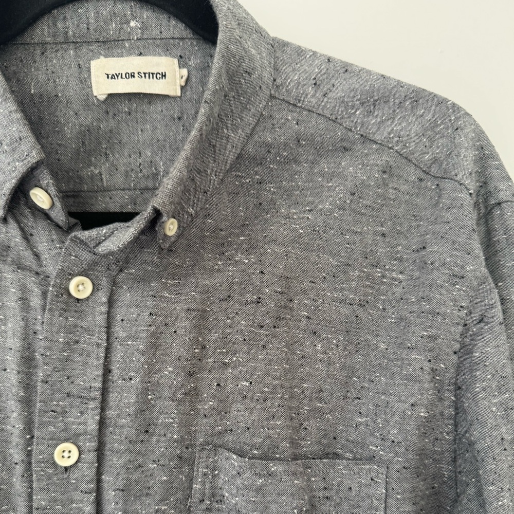 Taylor Stitch Jack Speckled Gray Button Down Shirt